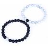 imageCherry Tree Collection Couples Distance Bracelets  His and Hers  Gemstone Beaded Stretch Bracelets 8mm Round Beads Lava and White Howlite  LargeMedium