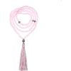 imageCherry Tree Collection Mala Necklace  108 HandKnotted 8mm Gemstone Round Beads Antiqued Guru and Counter Beads and Tassel  Meditation Buddhist Prayer HealingRose Quartz
