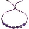 imageCherry Tree Collection Natural Gemstone Chakra Bracelet  Adjustable Size Nylon Cord  6mm Beads Silver Spacers  5quot65quotAmethystMedium
