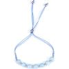 imageCherry Tree Collection Natural Gemstone Chakra Bracelet  Adjustable Size Nylon Cord  6mm Beads Silver Spacers  5quot65quotAquamarineMedium