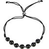 imageCherry Tree Collection Natural Gemstone Chakra Bracelet  Adjustable Size Nylon Cord  6mm Beads Silver Spacers  5quot65quotBlack TourmalineMedium