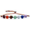 imageCherry Tree Collection Natural Gemstone Chakra Bracelet  Adjustable Size Nylon Cord  6mm Beads Silver Spacers  5quot65quotChakraBrownMedium