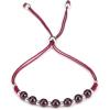 imageCherry Tree Collection Natural Gemstone Chakra Bracelet  Adjustable Size Nylon Cord  6mm Beads Silver Spacers  5quot65quotGarnetMedium