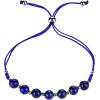 imageCherry Tree Collection Natural Gemstone Chakra Bracelet  Adjustable Size Nylon Cord  6mm Beads Silver Spacers  5quot65quotLapisMedium
