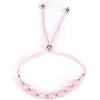 imageCherry Tree Collection Natural Gemstone Chakra Bracelet  Adjustable Size Nylon Cord  6mm Beads Silver Spacers  5quot65quotRose QuartzMedium