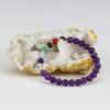 imageCherry Tree Collection Natural Genuine Gemstone Chakra Stretch Bracelet  6mm Beads Sterling Silver Spacers  MenWomen  Small Medium Large SizesAmethyst  Medium