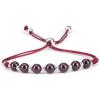 imageCherry Tree Collection Natural Gemstone Chakra Bracelet  Adjustable Size Nylon Cord  6mm Beads Silver Spacers  5quot65quotGarnetMedium