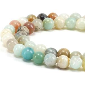 imageCherry Tree Collection  100PCS Gemstone Round Beads for Jewelry Making  Includes Storage Box Elastic String and Needlesamazonite multi