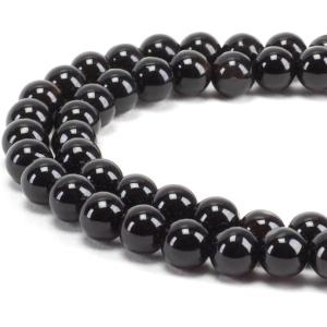 imageCherry Tree Collection  100PCS Gemstone Round Beads for Jewelry Making  Includes Storage Box Elastic String and Needlesblack agate