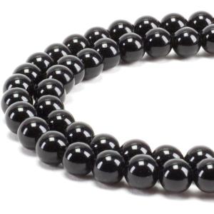 imageCherry Tree Collection  100PCS Gemstone Round Beads for Jewelry Making  Includes Storage Box Elastic String and Needlesblack obsidian