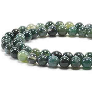 imageCherry Tree Collection  100PCS Gemstone Round Beads for Jewelry Making  Includes Storage Box Elastic String and Needlesmoss agate