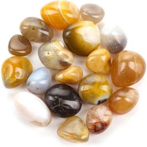 imageCherry Tree Collection 12 Pound Polished Stones  12quot  1quot Size Tumbled Stones  Tumbled Crystals Bulk for Healing Reiki Chakra Red JasperYellow Lace Agate