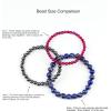imageCherry Tree Collection  Small Medium Large Sizes  Gemstone Beaded Bracelets For Women and Men  6mm Round BeadsBlack Agate