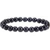 imageCherry Tree Collection  Small Medium Large Sizes  Gemstone Beaded Bracelets For Women and Men  6mm Round BeadsBlack Agate