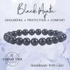 imageCherry Tree Collection  Small Medium Large Sizes  Gemstone Beaded Bracelets For Women and Men  8mm Round BeadsBlack Agate