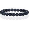 imageCherry Tree Collection  Small Medium Large Sizes  Gemstone Beaded Bracelets For Women and Men  8mm Round BeadsMatte Black Agate