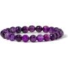 imageCherry Tree Collection  Small Medium Large Sizes  Gemstone Beaded Bracelets For Women and Men  8mm Round BeadsPurple Faceted Agate