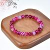 imageCherry Tree Collection Gemstone Beaded Stretch Bracelet 8mm Round Beads 7quotLace Agate FuchsiaPink