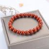 imageCherry Tree Collection Gemstone Beaded Stretch Bracelet 8mm Round Beads 7quotRed Jasper  Burnt Orange