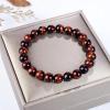 imageCherry Tree Collection Gemstone Beaded Stretch Bracelet 8mm Round Beads 7quotRed Tigers Eye