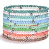 imageCherry Tree Collection  Crystal Bracelet Set of 12  For Women and Teens  6757quot To Fit Most Wrists  2x3mm Rondelle BeadsDaybreak  Silver