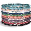 imageCherry Tree Collection  Crystal Bracelet Set of 12  For Women and Teens  6757quot To Fit Most Wrists  2x3mm Rondelle BeadsTwilight  Silver