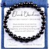 imageCherry Tree Collection  Handmade Crystal Beaded Stretch Bracelets For Women and Men  Small Medium Large Sizes  Healing Properties Card  8mm Round BeadsBlack Obsidian