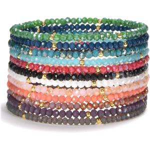 imageCherry Tree Collection  Crystal Bracelet Set of 12  For Women and Teens  6757quot To Fit Most Wrists  2x3mm Rondelle BeadsTwilight  Gold