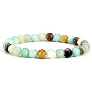 imageCherry Tree Collection  Small Medium Large Sizes  Gemstone Beaded Bracelets For Women and Men  6mm Round BeadsAmazonite MultiColor