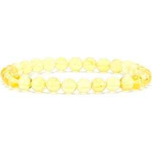 imageCherry Tree Collection  Small Medium Large Sizes  Gemstone Beaded Bracelets For Women and Men  6mm Round BeadsAmber