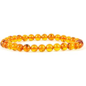 imageCherry Tree Collection  Small Medium Large Sizes  Gemstone Beaded Bracelets For Women and Men  6mm Round BeadsAmberDark