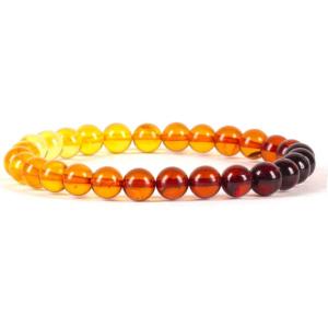 imageCherry Tree Collection  Small Medium Large Sizes  Gemstone Beaded Bracelets For Women and Men  6mm Round BeadsAmberOmbre