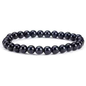 imageCherry Tree Collection  Small Medium Large Sizes  Gemstone Beaded Bracelets For Women and Men  6mm Round BeadsBlack Tourmaline