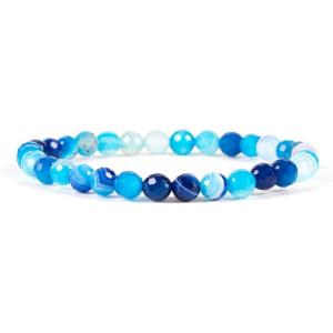 imageCherry Tree Collection  Small Medium Large Sizes  Gemstone Beaded Bracelets For Women and Men  6mm Round BeadsBlue Ice