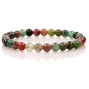 imageCherry Tree Collection  Small Medium Large Sizes  Gemstone Beaded Bracelets For Women and Men  6mm Round BeadsIndian Agate