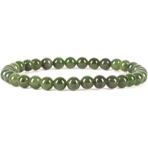 imageCherry Tree Collection  Small Medium Large Sizes  Gemstone Beaded Bracelets For Women and Men  6mm Round BeadsNephrite