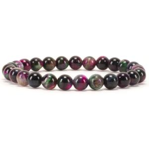 imageCherry Tree Collection  Small Medium Large Sizes  Gemstone Beaded Bracelets For Women and Men  6mm Round BeadsRainbow Tigers Eye