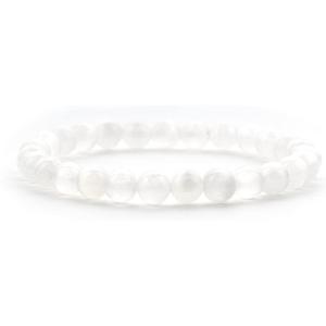 imageCherry Tree Collection  Small Medium Large Sizes  Gemstone Beaded Bracelets For Women and Men  6mm Round BeadsSelenite