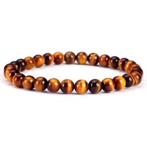 imageCherry Tree Collection  Small Medium Large Sizes  Gemstone Beaded Bracelets For Women and Men  6mm Round BeadsTigers Eye