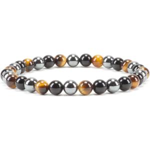 imageCherry Tree Collection  Small Medium Large Sizes  Gemstone Beaded Bracelets For Women and Men  6mm Round BeadsTriple Protection Gold