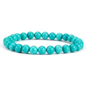 imageCherry Tree Collection  Small Medium Large Sizes  Gemstone Beaded Bracelets For Women and Men  6mm Round BeadsTurquoise Howlite