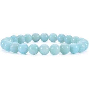 imageCherry Tree Collection Gemstone Beaded Stretch Bracelet 8mm Round Beads 7quotAmazonite AA