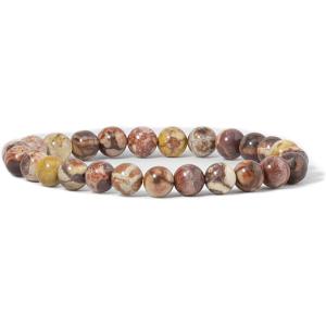 imageCherry Tree Collection Gemstone Beaded Stretch Bracelet 8mm Round Beads 7quotBirdseye Rhyolite