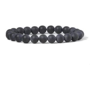 imageCherry Tree Collection Gemstone Beaded Stretch Bracelet 8mm Round Beads 7quotBlack Agate Matte