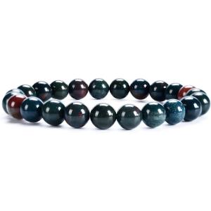 imageCherry Tree Collection Gemstone Beaded Stretch Bracelet 8mm Round Beads 7quotBloodstone