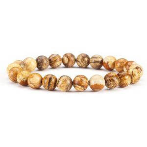 imageCherry Tree Collection Gemstone Beaded Stretch Bracelet 8mm Round Beads 7quotPicture Jasper
