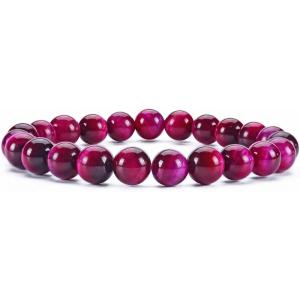 imageCherry Tree Collection Gemstone Beaded Stretch Bracelet 8mm Round Beads 7quotPink Tigers Eye