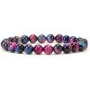 imageCherry Tree Collection  Small Medium Large Sizes  Gemstone Beaded Bracelets For Women and Men  8mm Round BeadsPink and Blue Tigers Eye