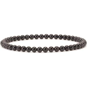 imageCherry Tree Collection  Small Medium Large Sizes  Gemstone Beaded Bracelets For Women and Men  4mm Round BeadsBlack Tourmaline
