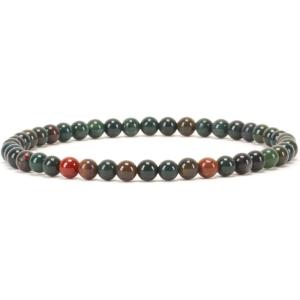 imageCherry Tree Collection  Small Medium Large Sizes  Gemstone Beaded Bracelets For Women and Men  4mm Round BeadsBloodstone
